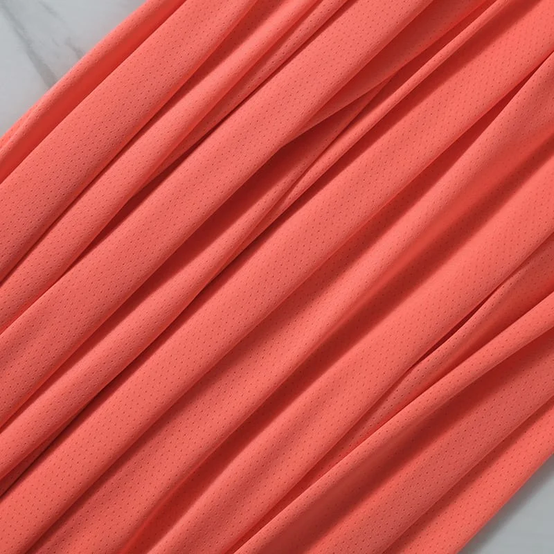 Polyester spandex eyelet mesh fabric with breathable open-hole construction for sportswear